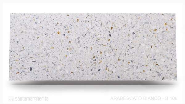 Composite marble Arabescato Bianco Honed